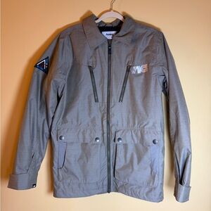 Analog Snowboard Jacket Mens Medium Gray Full Zip AG Design Military Forces